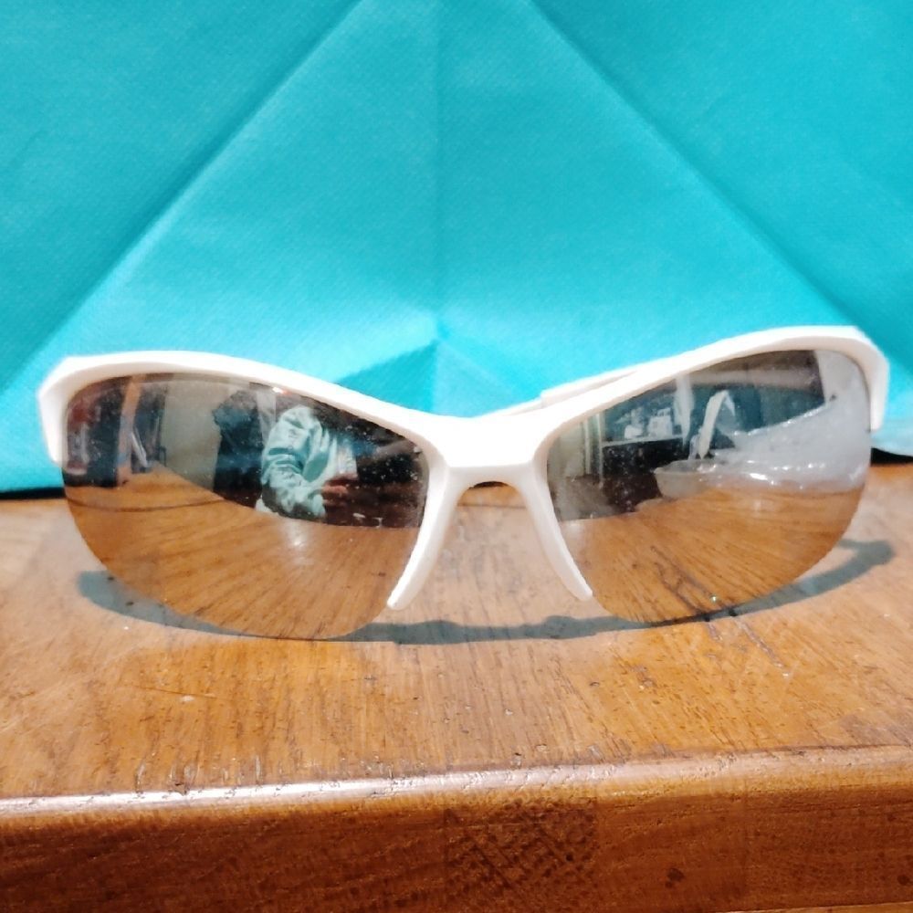 White Sunglasses with Silver Lenses